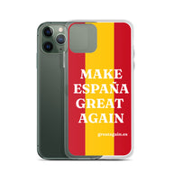 Carcasa transparente iPhone® Make España Great Again con bandera grande