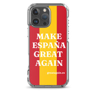 Carcasa transparente iPhone® Make España Great Again con bandera grande
