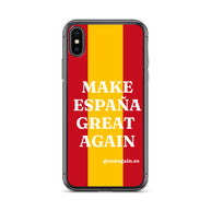 Carcasa transparente iPhone® Make España Great Again con bandera grande