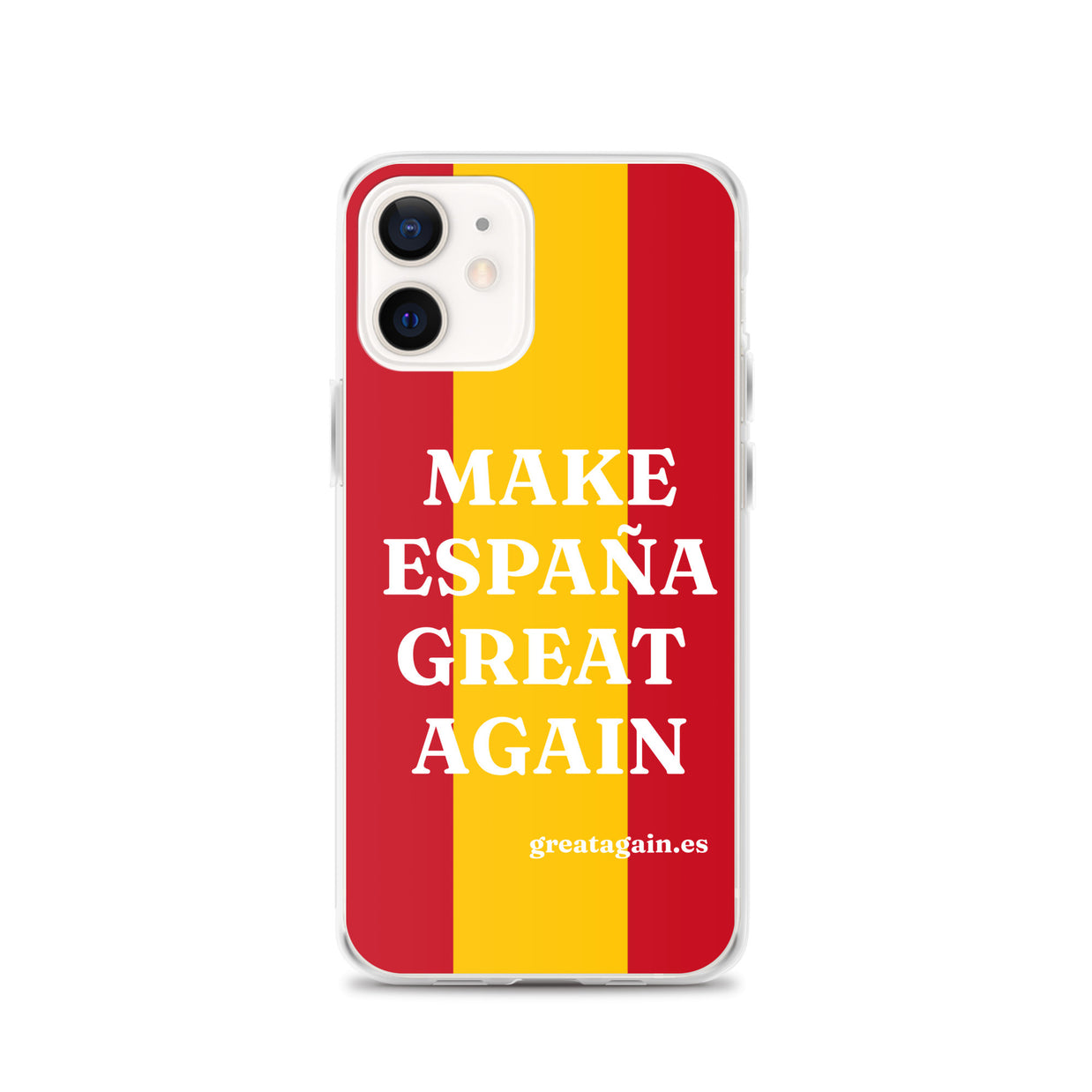 Carcasa transparente iPhone® Make España Great Again con bandera grande