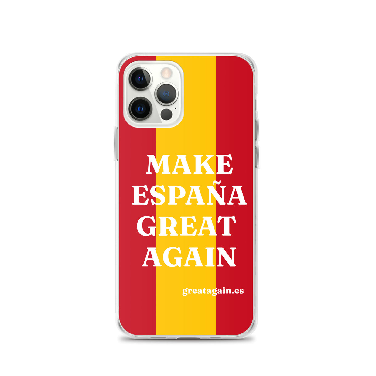 Carcasa transparente iPhone® Make España Great Again con bandera grande