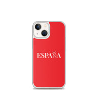 Carcasa transparente iPhone ESPAÑA de color rojo