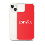 Carcasa transparente iPhone ESPAÑA de color rojo