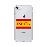 Carcasa transparente iPhone ESPAÑA con bandera pequeña