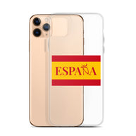 Carcasa transparente iPhone ESPAÑA con bandera pequeña