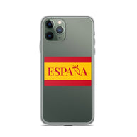 Carcasa transparente iPhone ESPAÑA con bandera pequeña