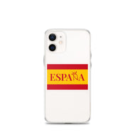 Carcasa transparente iPhone ESPAÑA con bandera pequeña