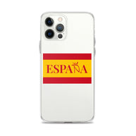 Carcasa transparente iPhone ESPAÑA con bandera pequeña