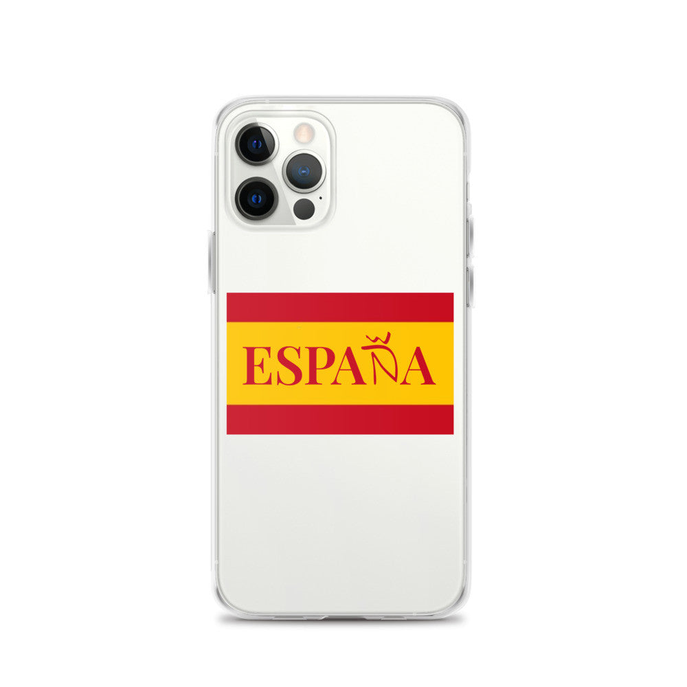 Carcasa transparente iPhone ESPAÑA con bandera pequeña