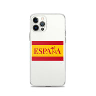 Carcasa transparente iPhone ESPAÑA con bandera pequeña