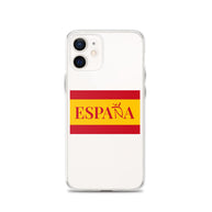 Carcasa transparente iPhone ESPAÑA con bandera pequeña