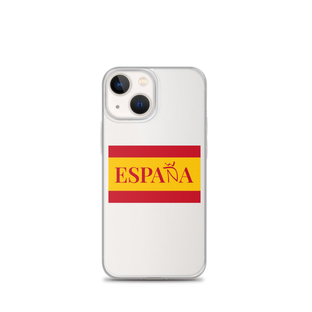 Carcasa transparente iPhone ESPAÑA con bandera pequeña