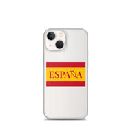 Carcasa transparente iPhone ESPAÑA con bandera pequeña