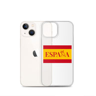 Carcasa transparente iPhone ESPAÑA con bandera pequeña