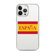 Carcasa transparente iPhone ESPAÑA con bandera pequeña