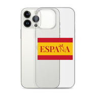 Carcasa transparente iPhone ESPAÑA con bandera pequeña