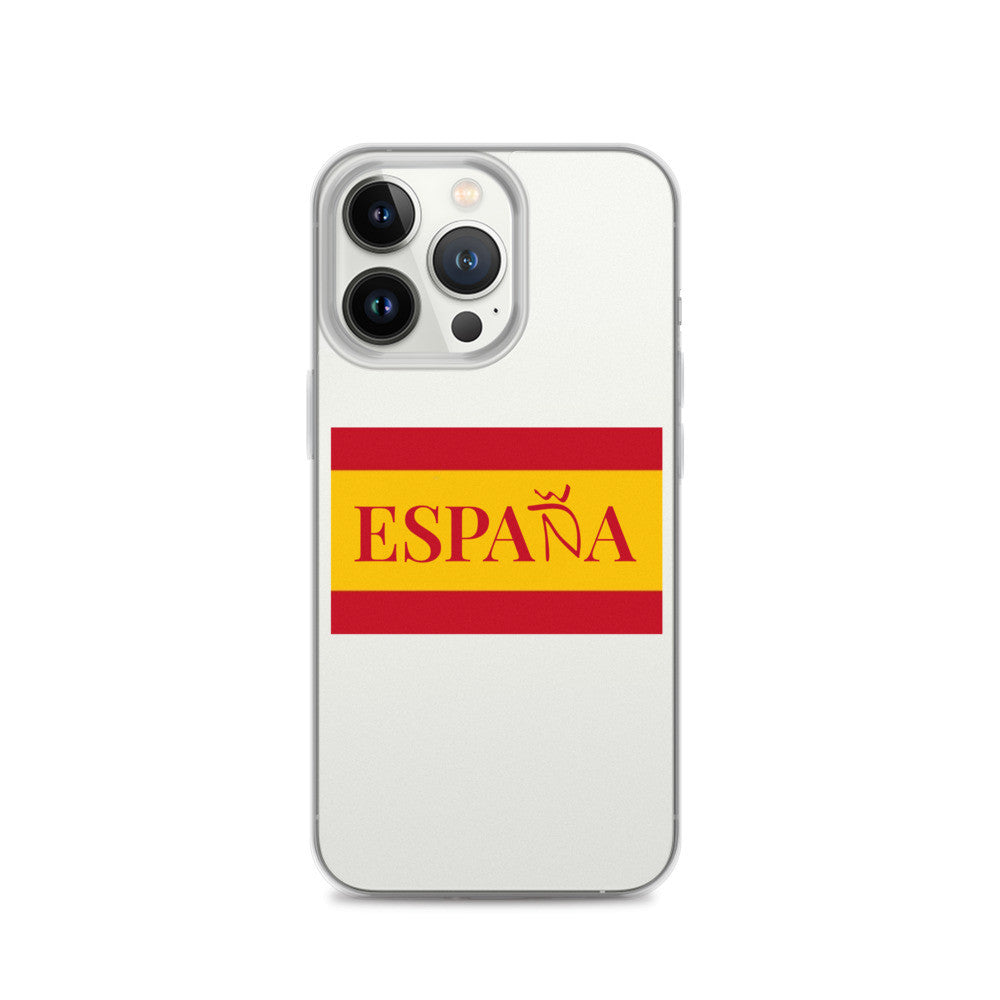 Carcasa transparente iPhone ESPAÑA con bandera pequeña