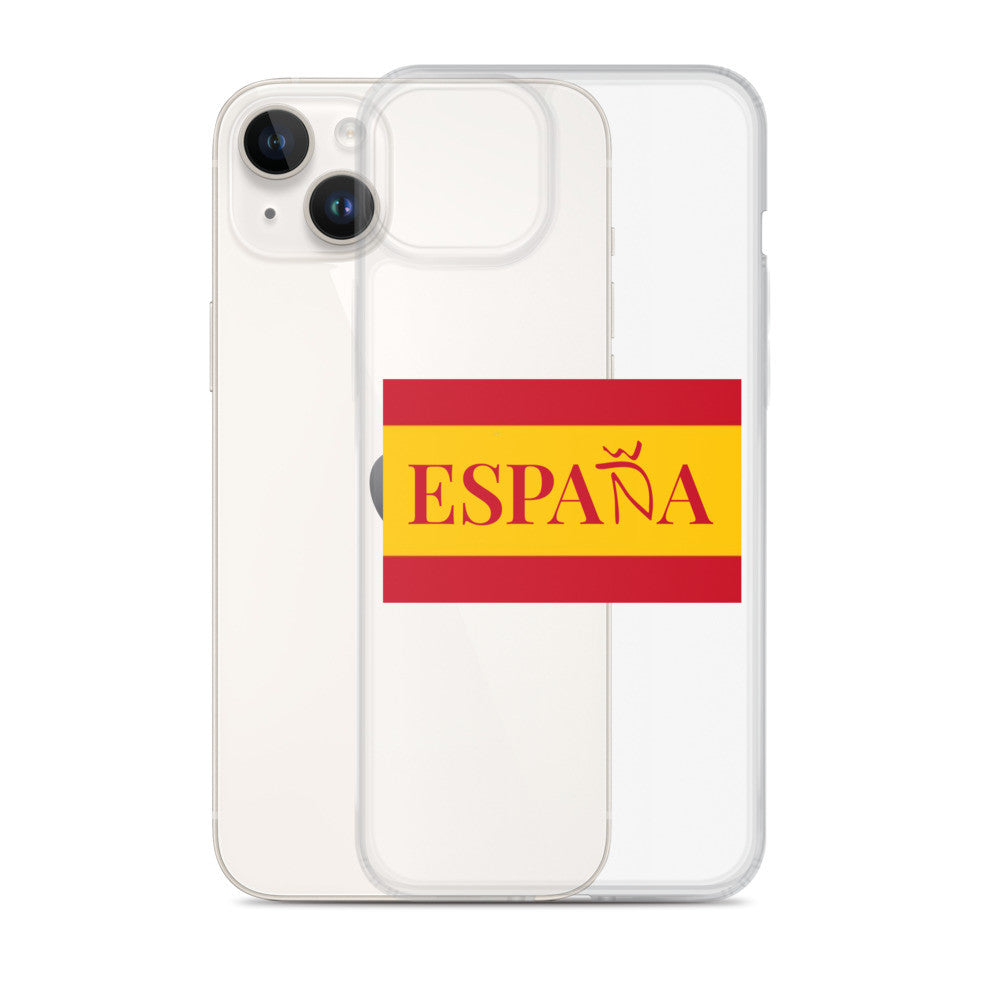 Carcasa transparente iPhone ESPAÑA con bandera pequeña