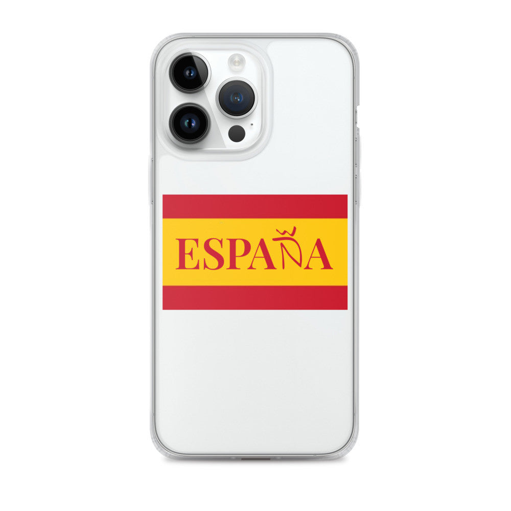Carcasa transparente iPhone ESPAÑA con bandera pequeña