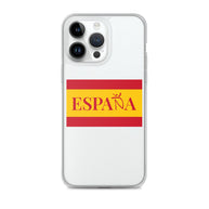Carcasa transparente iPhone ESPAÑA con bandera pequeña