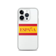 Carcasa transparente iPhone ESPAÑA con bandera pequeña