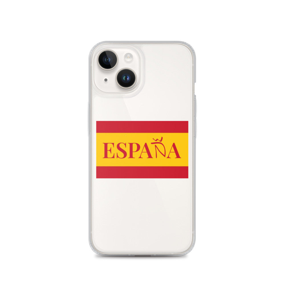 Carcasa transparente iPhone ESPAÑA con bandera pequeña