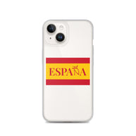 Carcasa transparente iPhone ESPAÑA con bandera pequeña