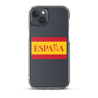 Carcasa transparente iPhone ESPAÑA con bandera pequeña