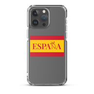 Carcasa transparente iPhone ESPAÑA con bandera pequeña
