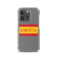 Carcasa transparente iPhone ESPAÑA con bandera pequeña