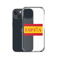 Carcasa transparente iPhone ESPAÑA con bandera pequeña