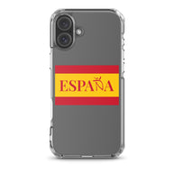 Carcasa transparente iPhone ESPAÑA con bandera pequeña