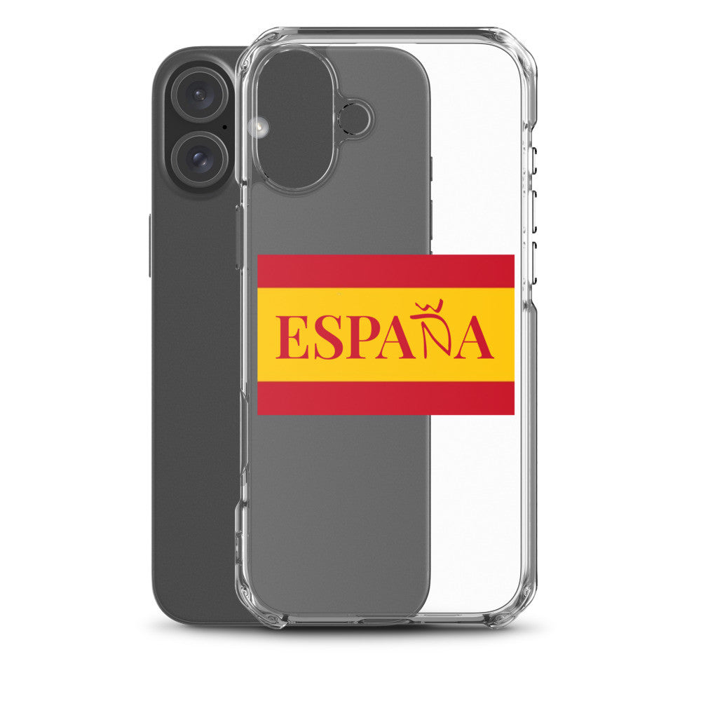 Carcasa transparente iPhone ESPAÑA con bandera pequeña