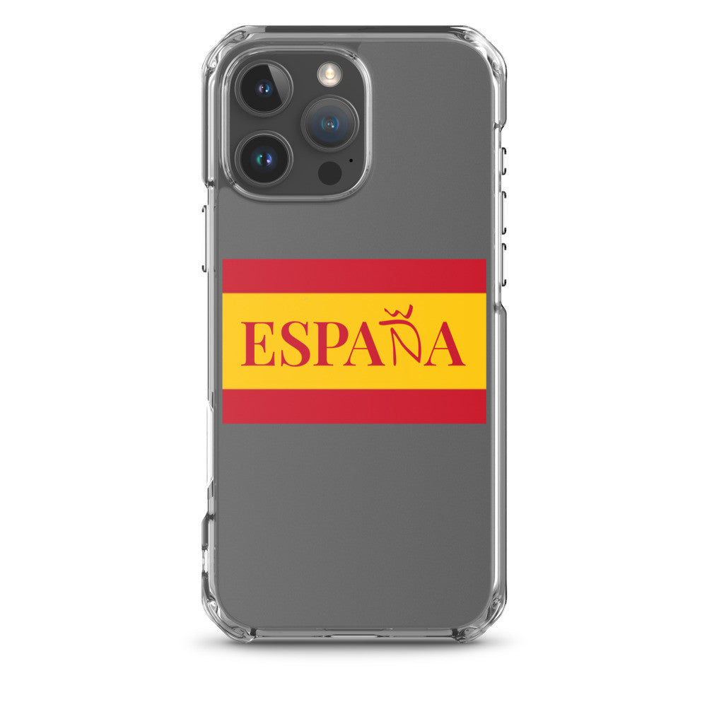 Carcasa transparente iPhone ESPAÑA con bandera pequeña