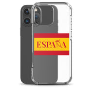 Carcasa transparente iPhone ESPAÑA con bandera pequeña