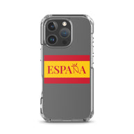 Carcasa transparente iPhone ESPAÑA con bandera pequeña