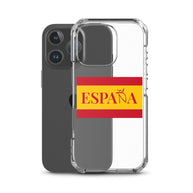 Carcasa transparente iPhone ESPAÑA con bandera pequeña