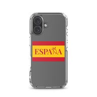 Carcasa transparente iPhone ESPAÑA con bandera pequeña