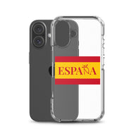 Carcasa transparente iPhone ESPAÑA con bandera pequeña