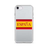 Carcasa transparente iPhone ESPAÑA con bandera pequeña