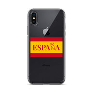 Carcasa transparente iPhone ESPAÑA con bandera pequeña