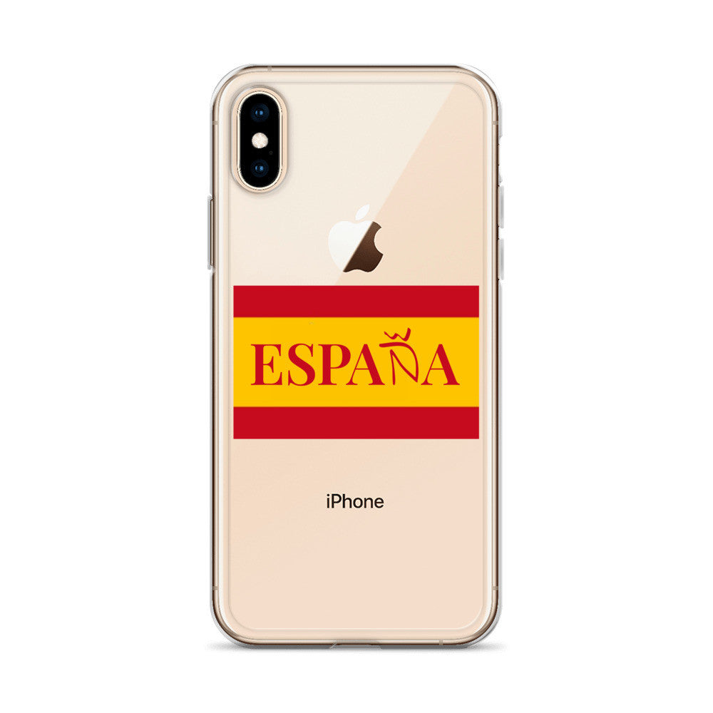 Carcasa transparente iPhone ESPAÑA con bandera pequeña