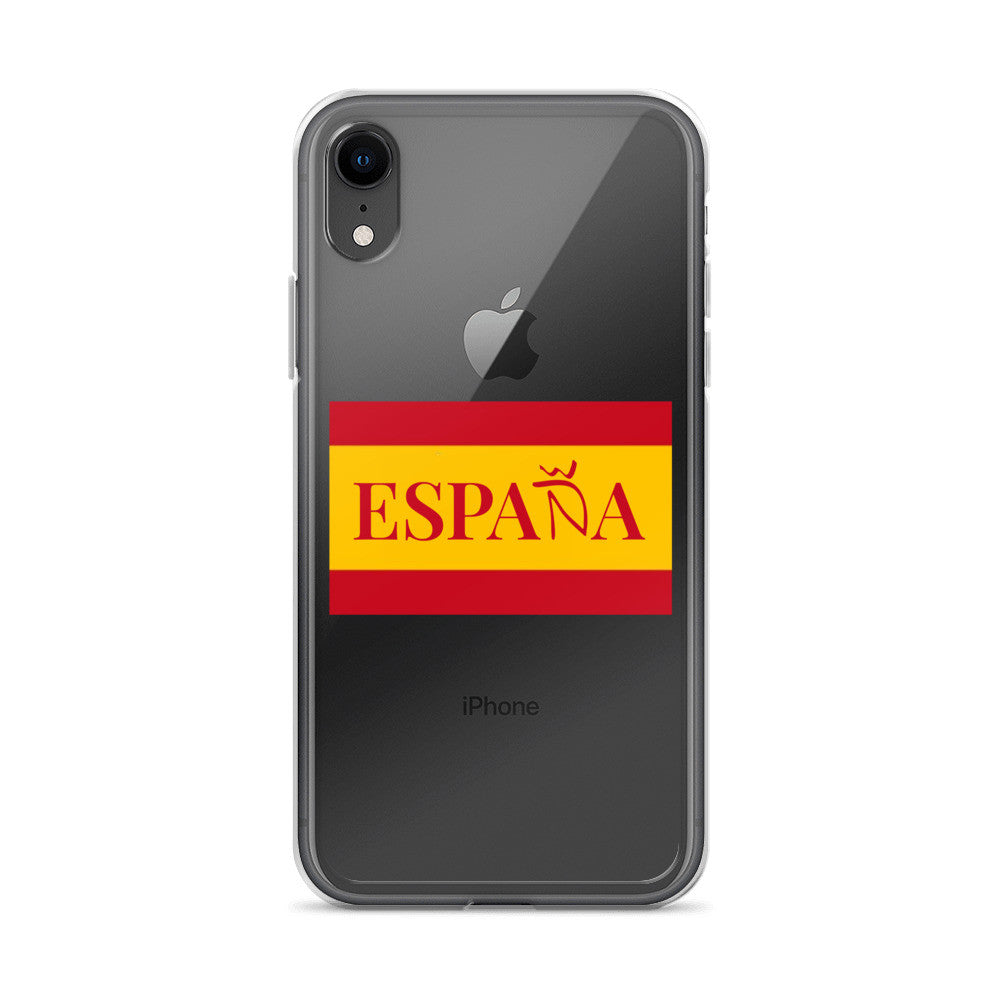 Carcasa transparente iPhone ESPAÑA con bandera pequeña