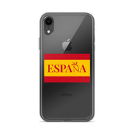 Carcasa transparente iPhone ESPAÑA con bandera pequeña