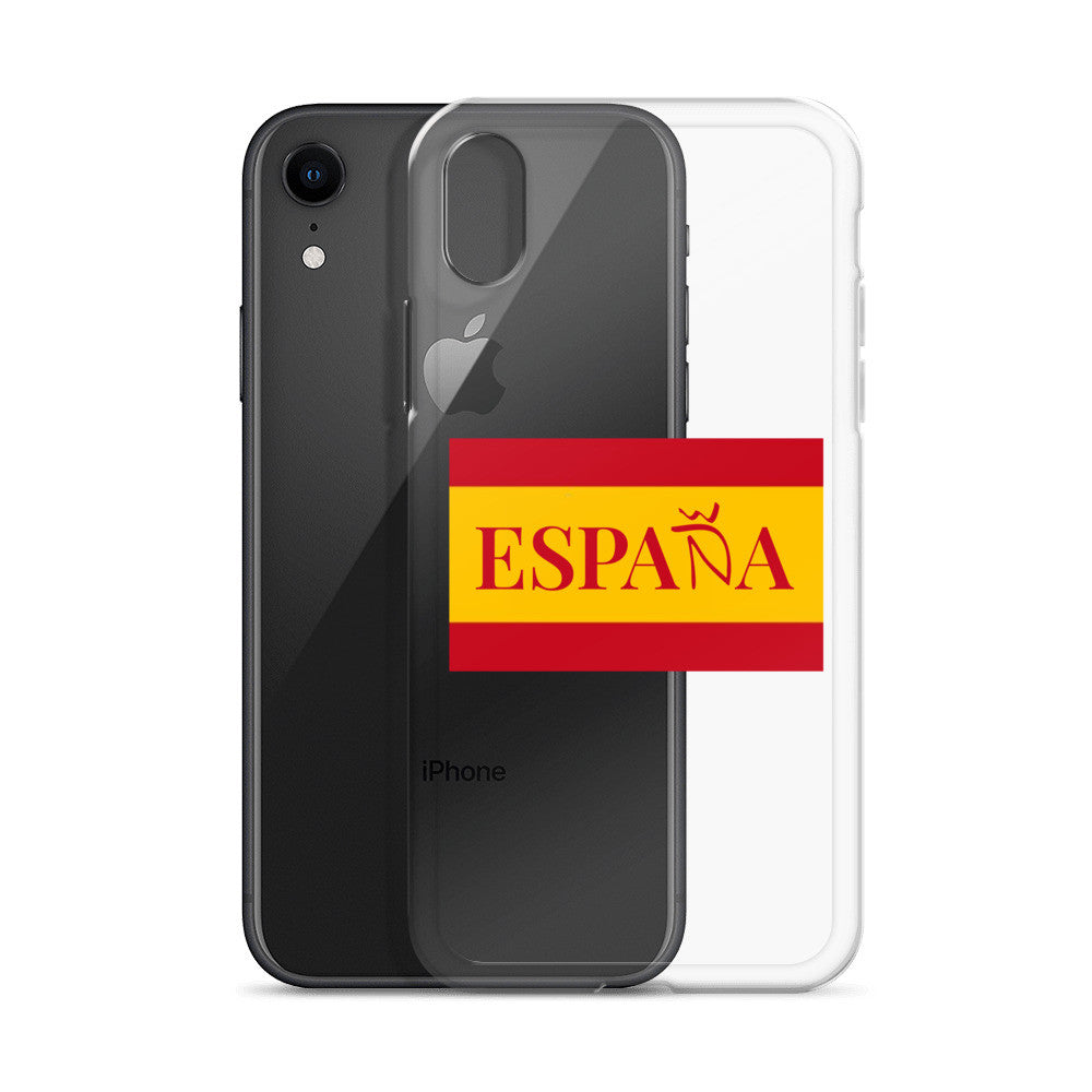 Carcasa transparente iPhone ESPAÑA con bandera pequeña