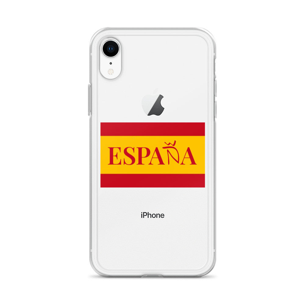 Carcasa transparente iPhone ESPAÑA con bandera pequeña
