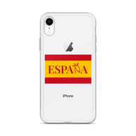 Carcasa transparente iPhone ESPAÑA con bandera pequeña