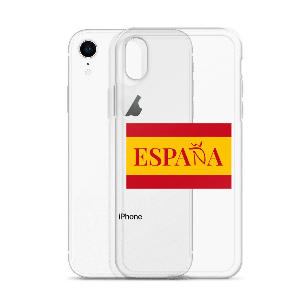 Carcasa transparente iPhone ESPAÑA con bandera pequeña