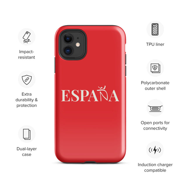 Carcasa dura (tough case) iPhone ESPAÑA rojo-blanco