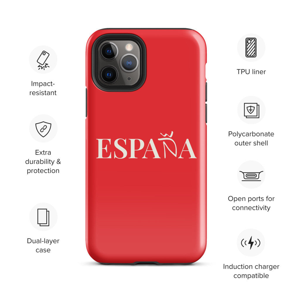 Carcasa dura (tough case) iPhone ESPAÑA rojo-blanco